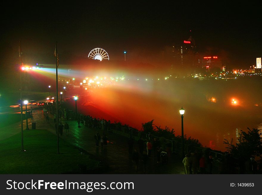 The Colored Floodlights of Niagara Falls. The Colored Floodlights of Niagara Falls.