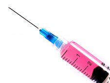 Syringe With Red Liquid Stock Photography