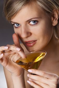 Woman With Glass Of Cocktail Royalty Free Stock Photos Woman With Glass Of Cocktail Royalty Free Stock Photos
