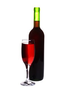 Glass And Bottle Of Wine Royalty Free Stock Photo