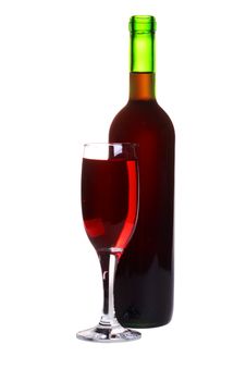 Glass And Bottle Of Wine Stock Image