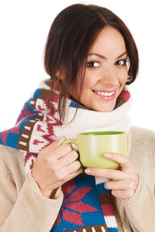 Young Beautiful Woman With A Cup Of Tea Stock Photo Young Beautiful Woman With A Cup Of Tea Stock Photo