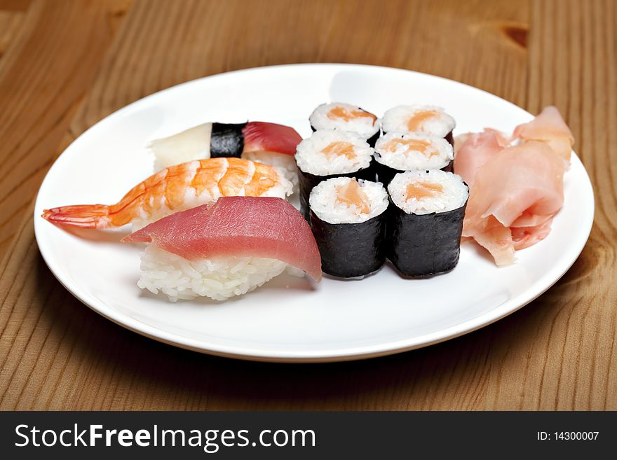 Japan traditional food, diferent sushi. Japan traditional food, diferent sushi