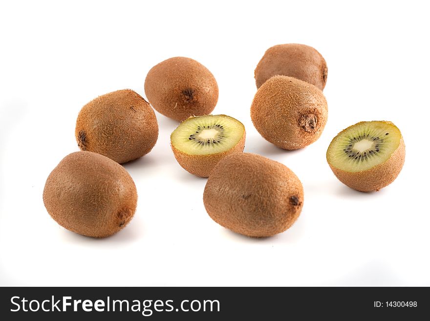 Kiwi fruit on white background isolated