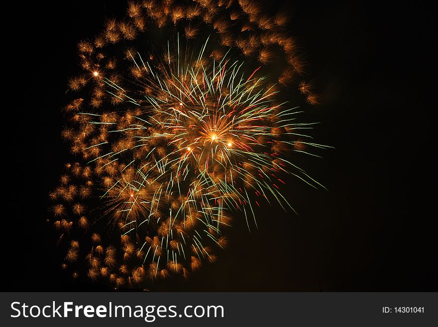 Colorful Fireworks in the night sky