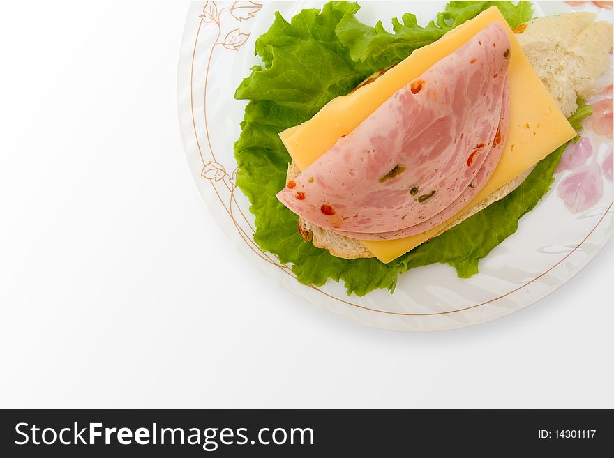 Sandwich on a plate isolated