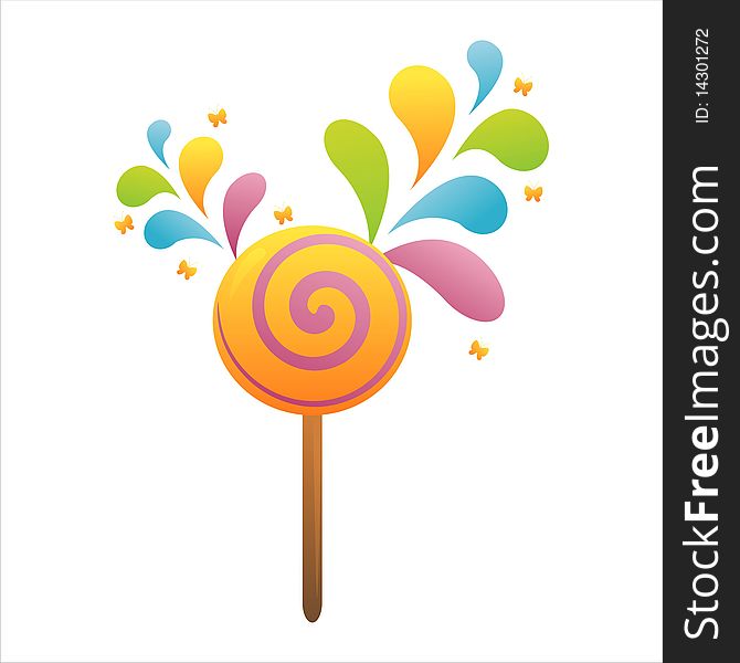 Colorful lollipop background with splash