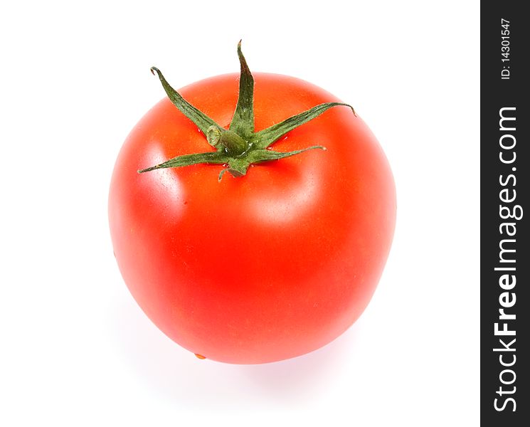 Fresh red tomato isolated on white background