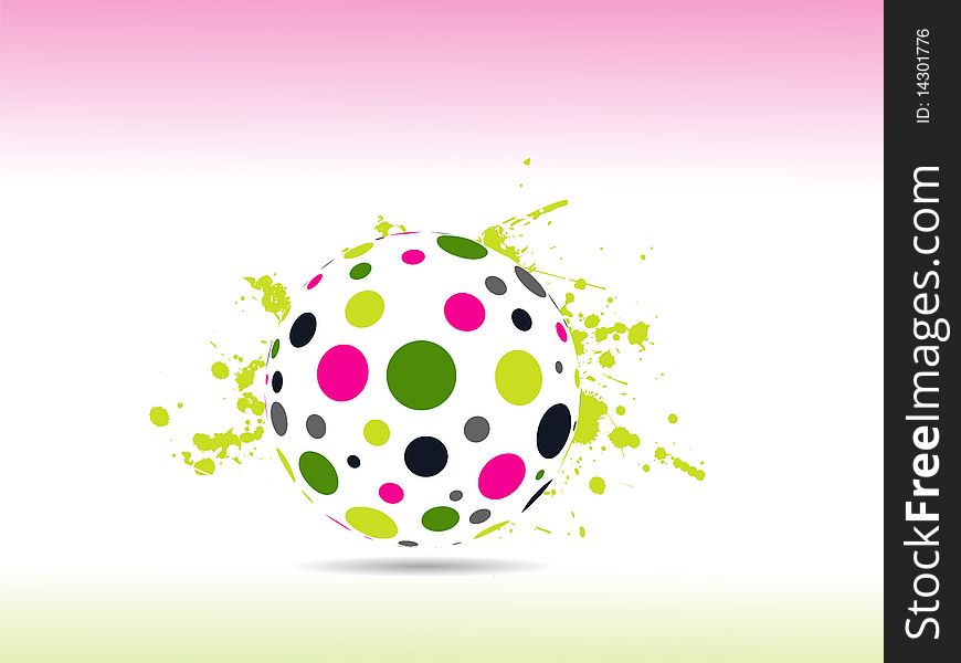 Abstract colorful ball with raster image of vector illustration.