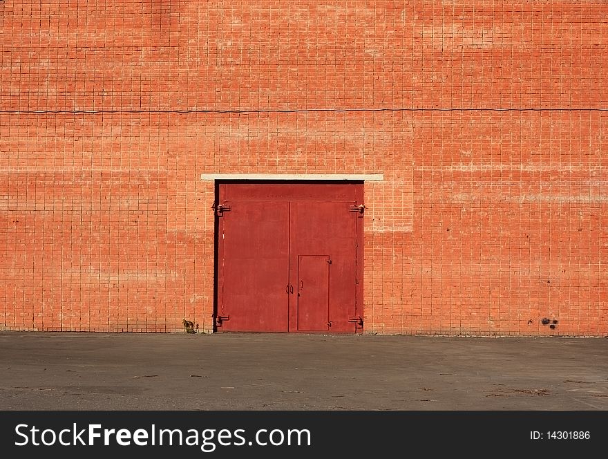 Door in a brick wall. Door in a brick wall