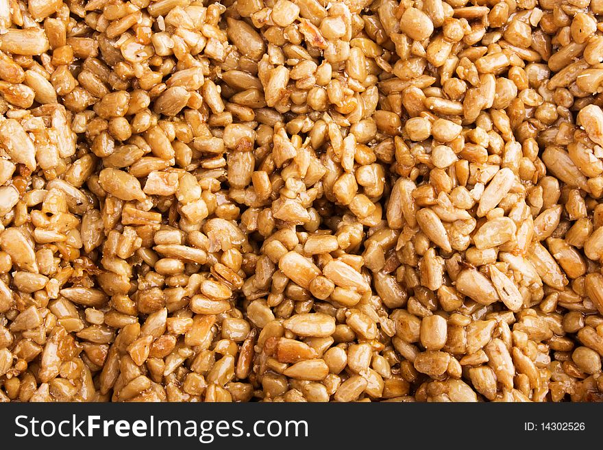 The background of honey sunflower seed bar