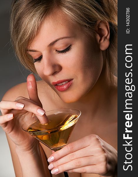 Woman With Glass Of Cocktail