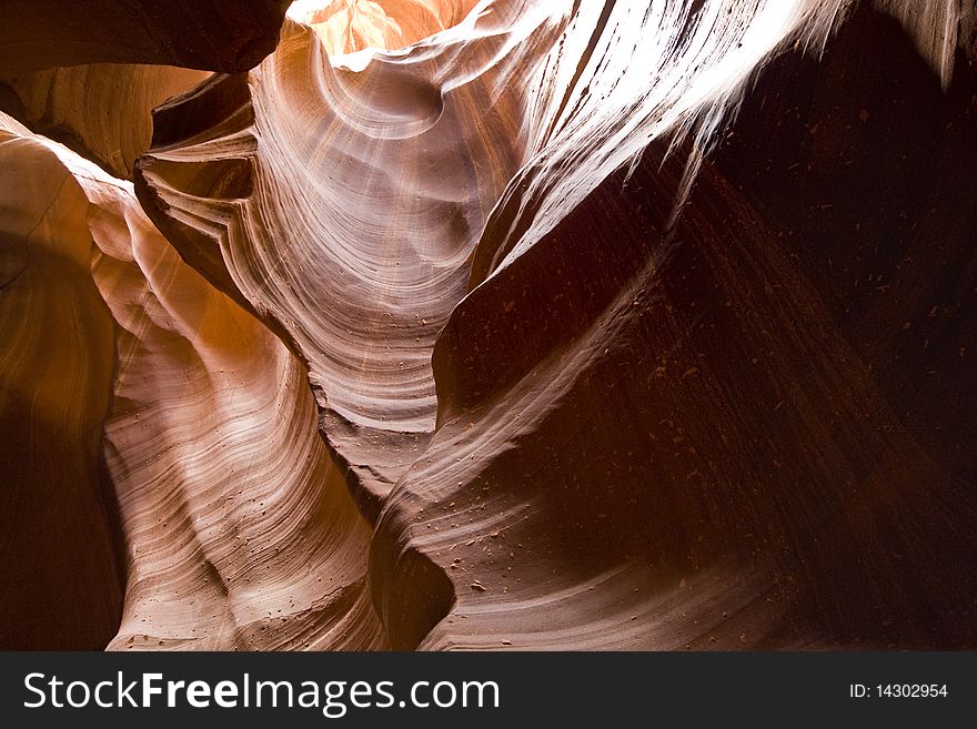 Beautiful rock formations in Antelope Canyon near Page, Arizona