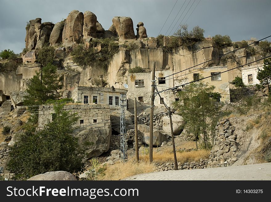 Ancient village in cappadocia, turkey