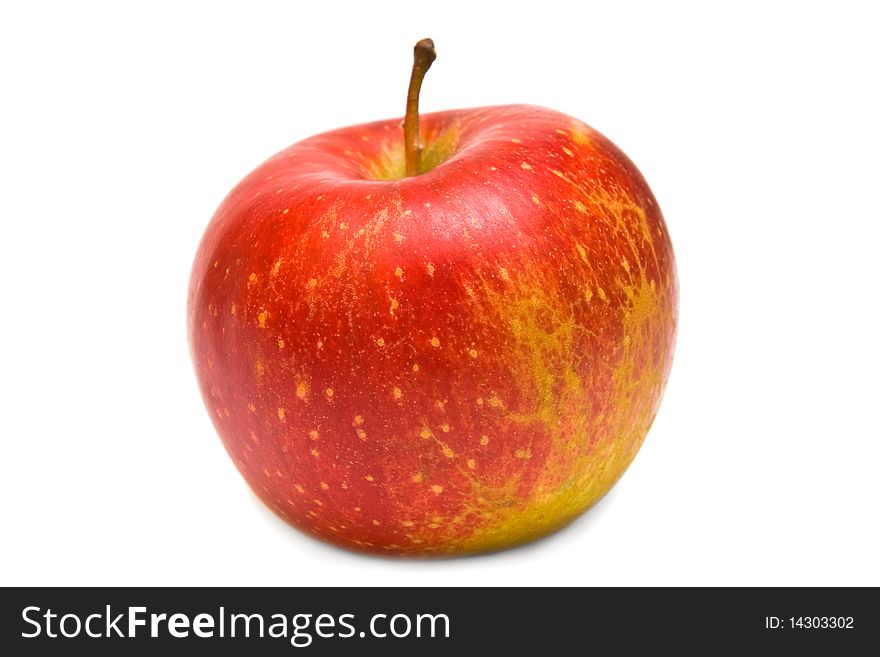 Fresh red apple isolated on white background