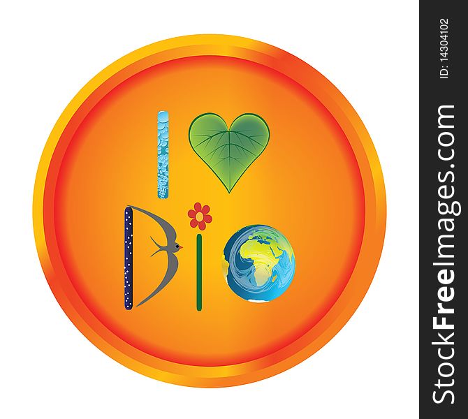 Bio concept badge, eco message