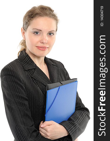 Young Businesswoman Holding A Folder