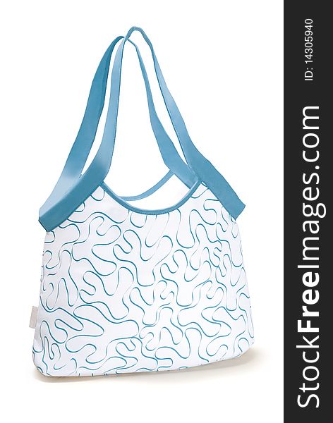 White And Blue Beach Bag