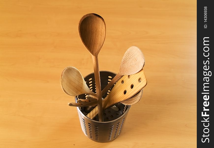 wooden spoons of various types