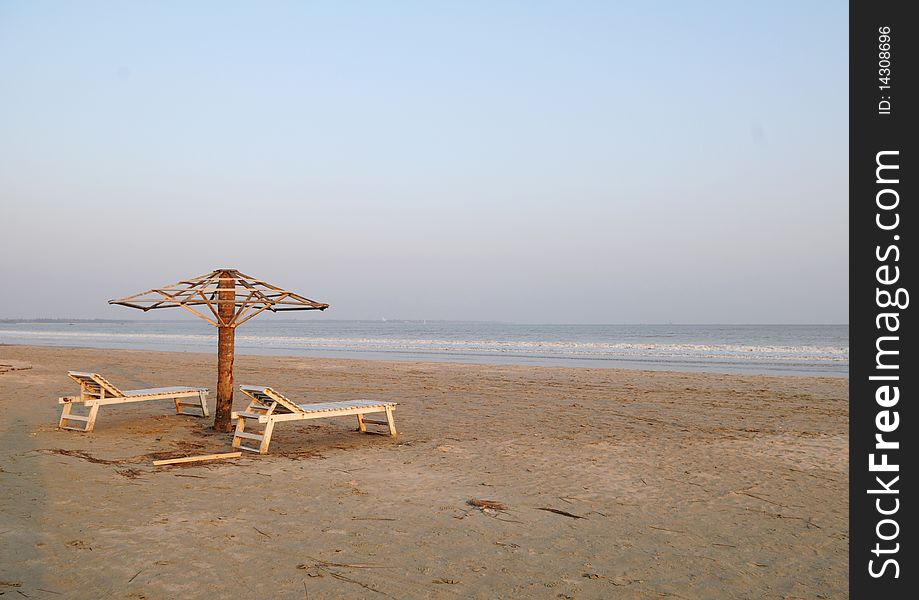 Peaceful beach of Hainan, China.