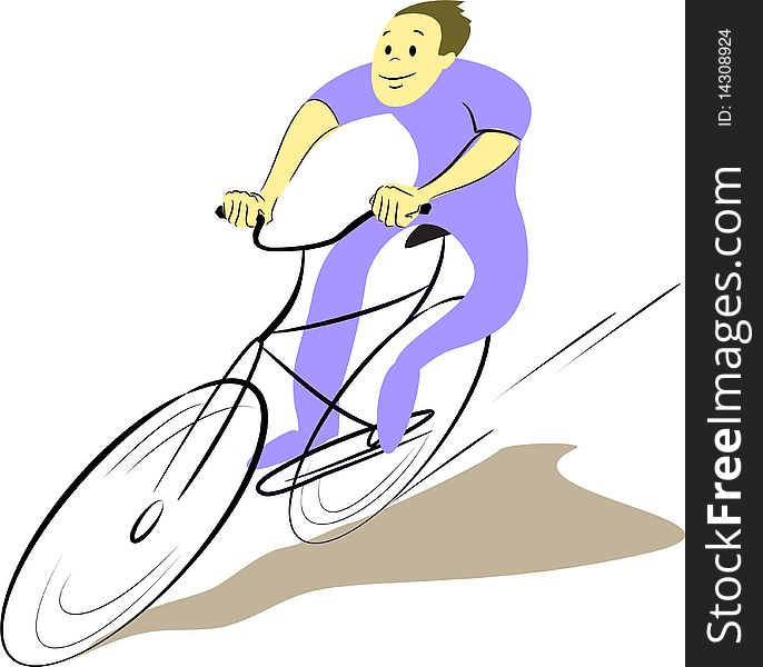 Young man is riding a bike. Young man is riding a bike