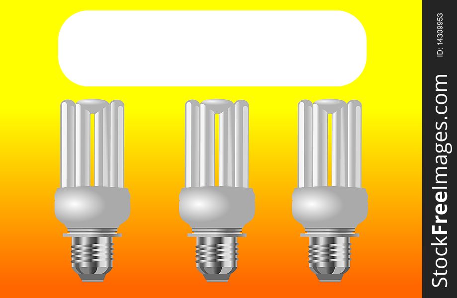 Illustration background of energy saver light bulb with space for text copy space concept