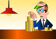 Illustration Vector Of Man That Counts Coins Stock Images Illustration Vector Of Man That Counts Coins Stock Images
