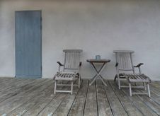 Lounge Chairs On Deck Royalty Free Stock Photography Lounge Chairs On Deck Royalty Free Stock Photography