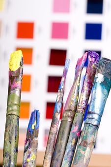 Artistic Equipment And Color Chart Stock Photography Artistic Equipment And Color Chart Stock Photography