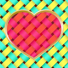 Braided Heart On Braided Texture Royalty Free Stock Image Braided Heart On Braided Texture Royalty Free Stock Image