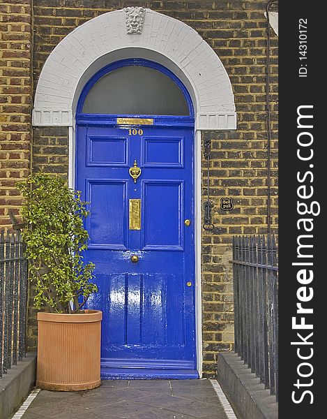 Colored entrance in a london house. Colored entrance in a london house