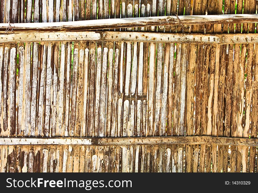 This is an old bamboo wall