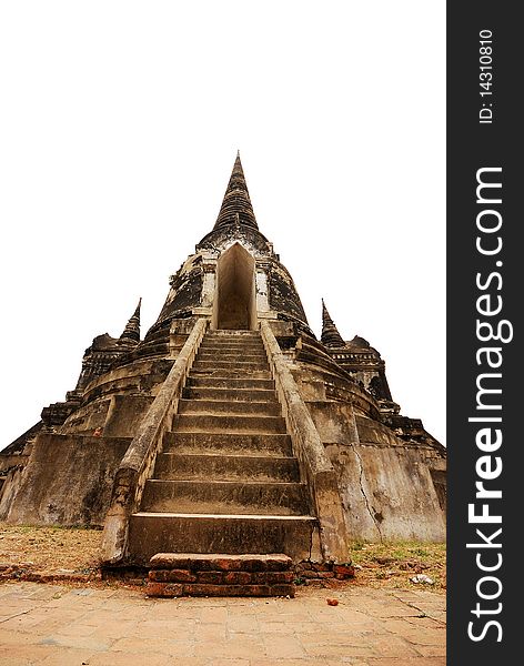 Ancient temple ruin on white background. Ancient temple ruin on white background