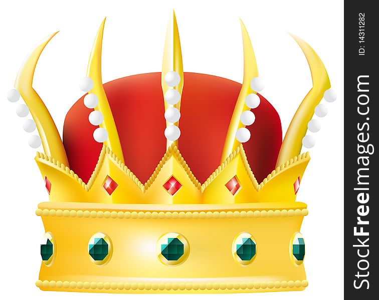 Illustration of a golden crown. Illustration of a golden crown