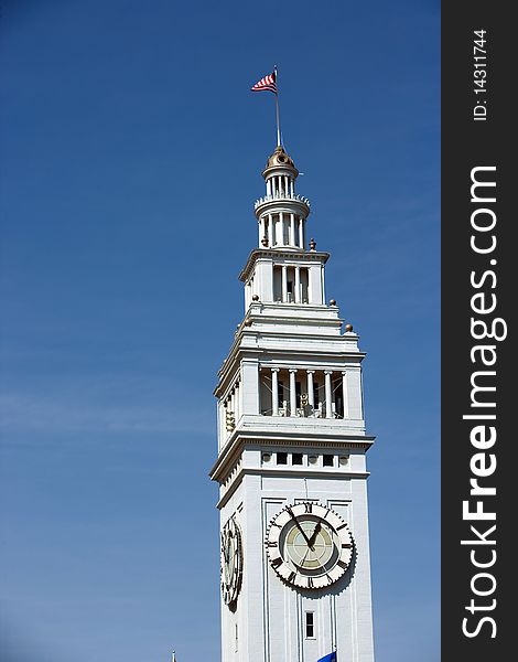 Clock Tower at the Ferry Building on the Embarcadero in San Francisco