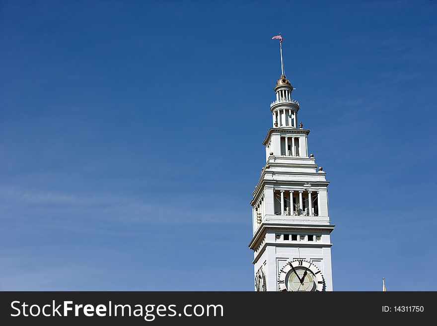 Clock Tower at the Ferry Building on the Embarcadero in San Francisco
