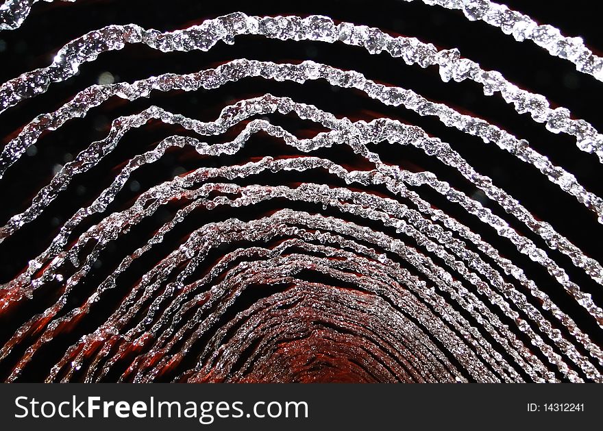 Water tunnel. Inside a water tunnel.