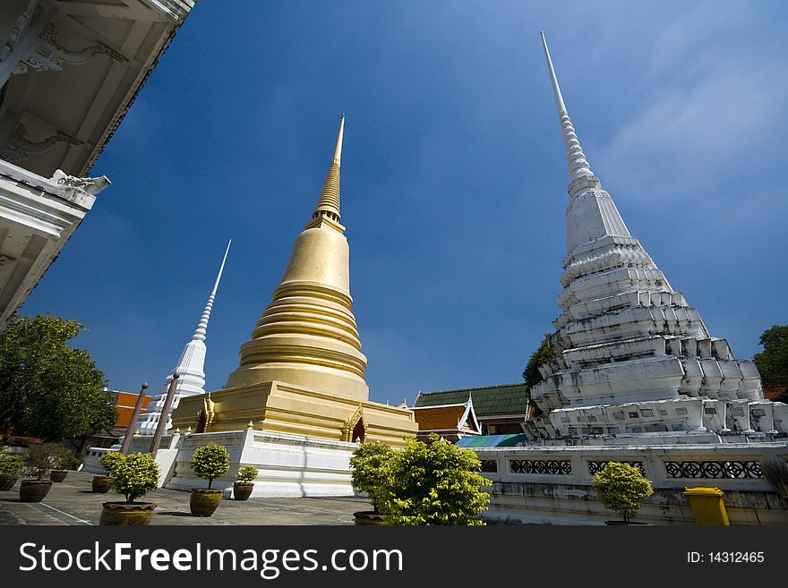 Photo of three Pagoda in Bangkok Thailand