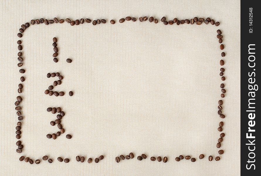 Message board, frame of coffee bean