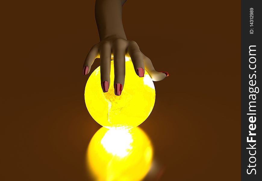 Hand And Luminous Globe