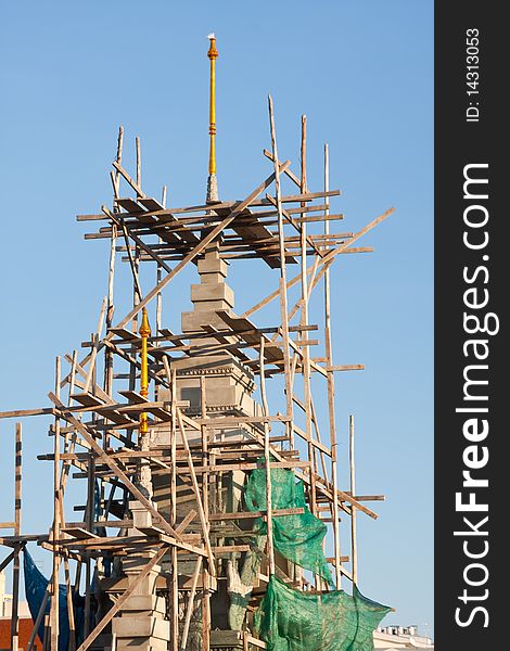 Repair roof of temple