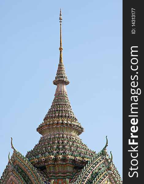 Art design on roof in temple thai