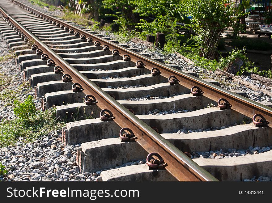 Railway and sidewalk to the success. Railway and sidewalk to the success