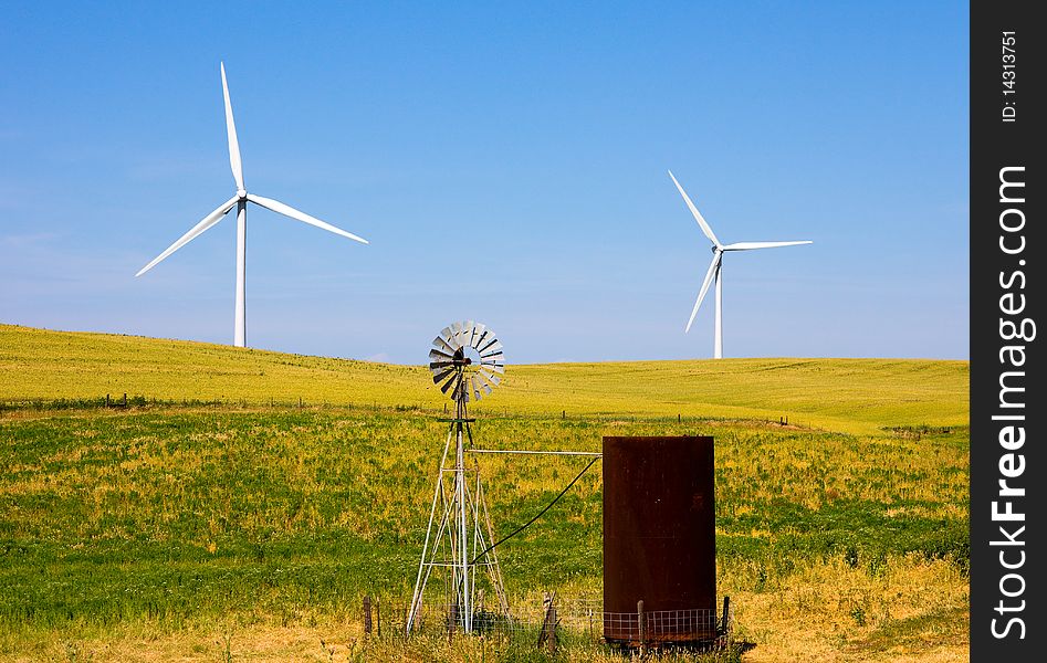 Wind turbines old and new