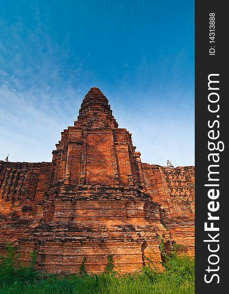 Pagoda of Nakornluang Castle at Ayutthaya, Thailand.