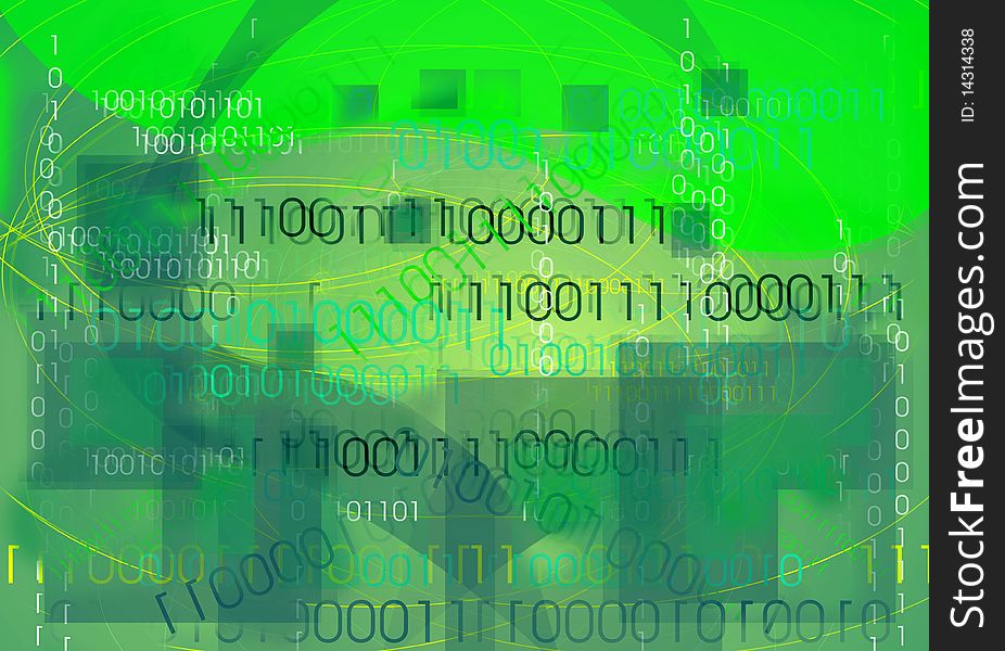 Green cyber abstract background digital