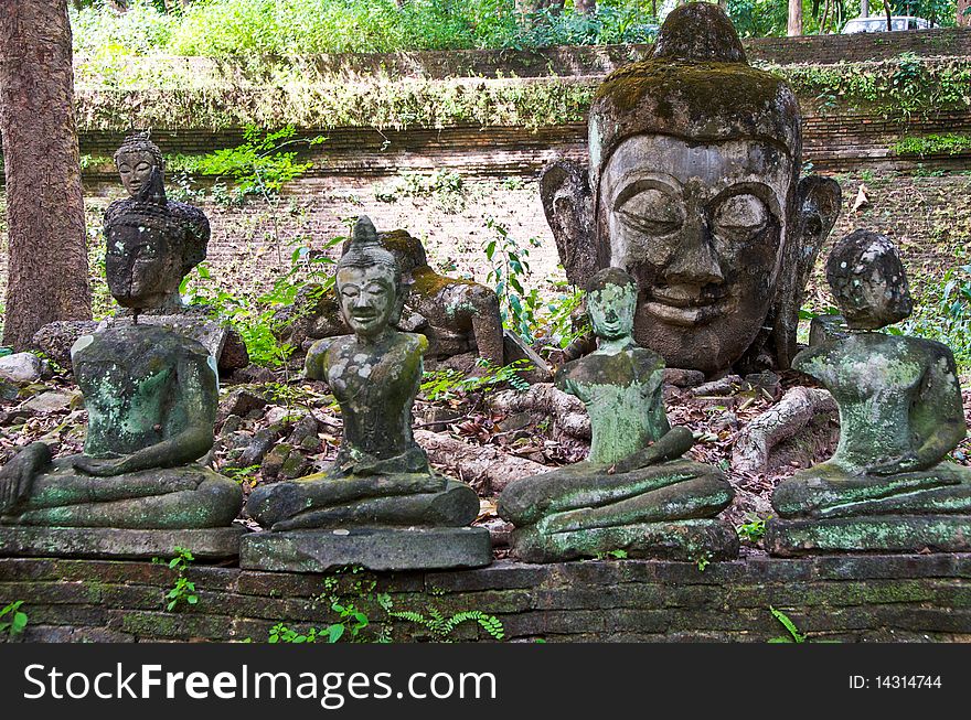 Ancient Buddha of the most beautiful in Chiang Mai