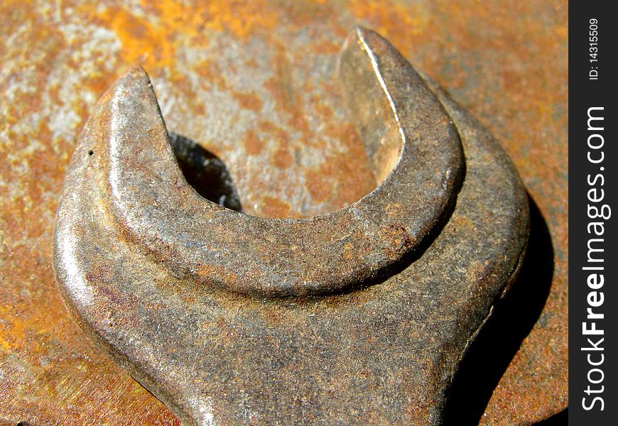 Detail photo of rusty iron tool background