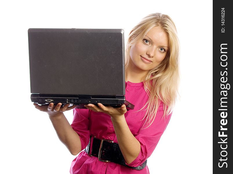 Young Businesslady With Laptop