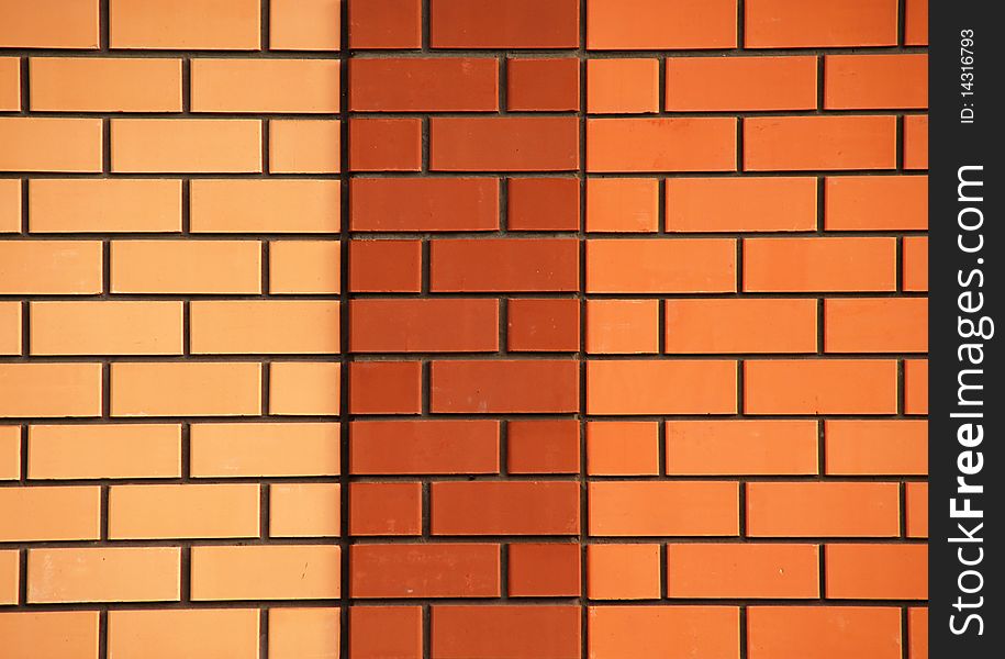 Three-coloured brick wall